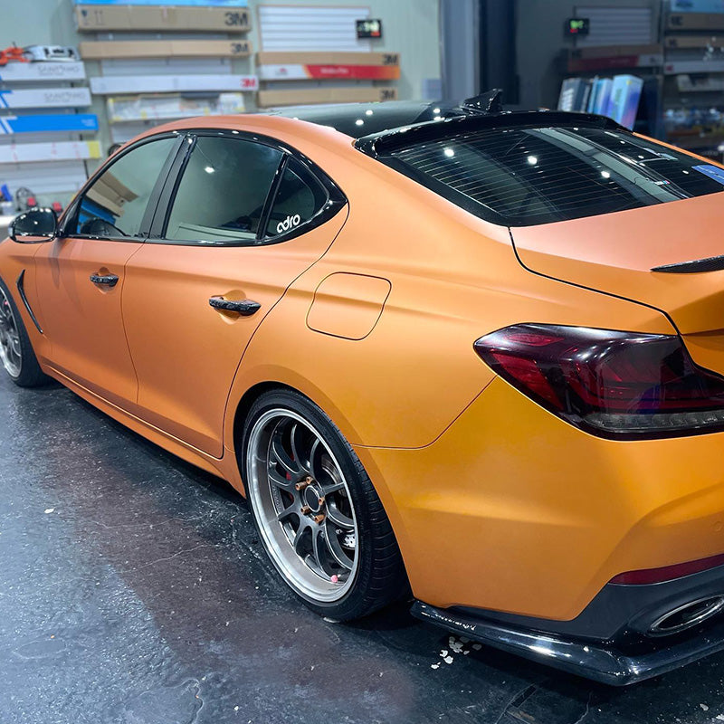 Satin Chrome Silk Bronze Orange Vinyl Wrap