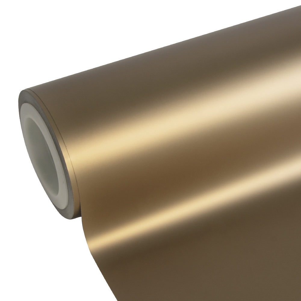 Satin Chrome Silk Champagne Gold Vinyl Wrap