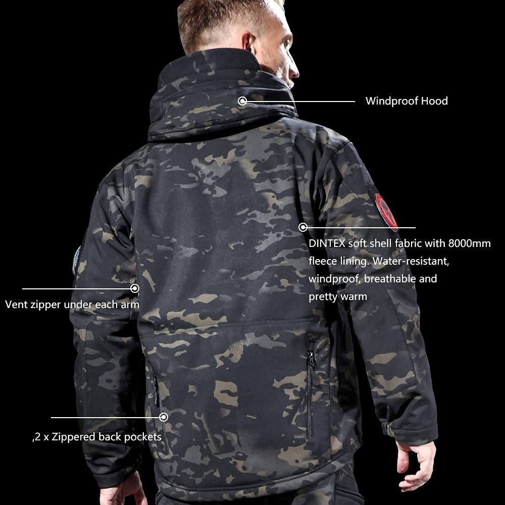 Men's Outdoor Waterproof Soft Shell Hooded Jacket