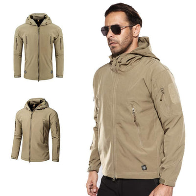 Men's Outdoor Waterproof Soft Shell Hooded Jacket