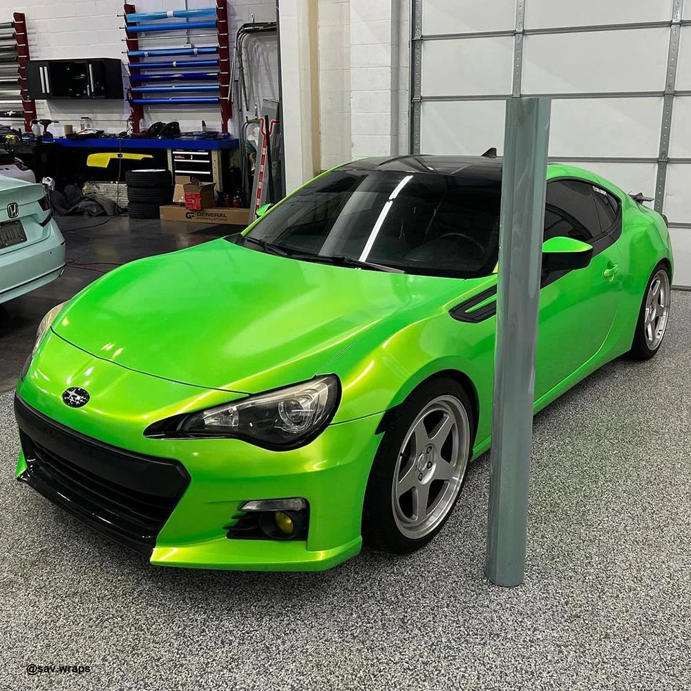 Candy Metallic Neon Green Vinyl Wrap - Motyle