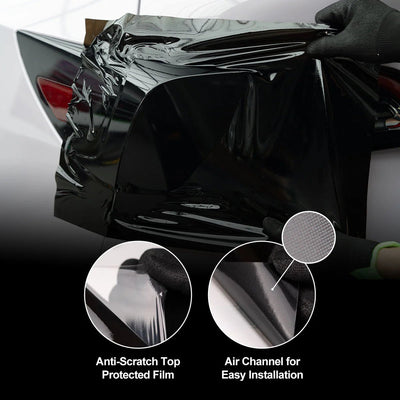 Deep Black Headlight Tint With Air Channel Paper Liner - Motyle