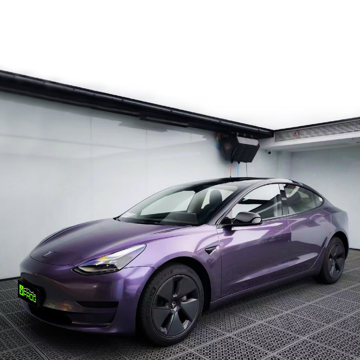 Glossy Metallic Violet Gray Vinyl Wrap - Motyle