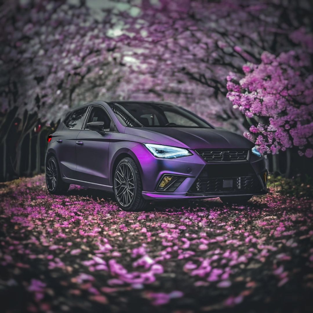 Matte Black Purple Vinyl Wrap - Motyle