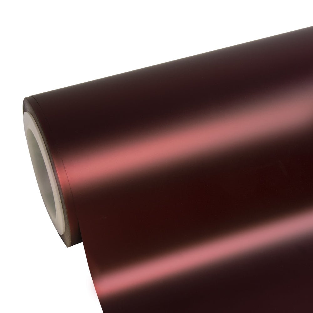 Satin Chrome Chocolate Cosmos Red Vinyl Wrap - Motyle