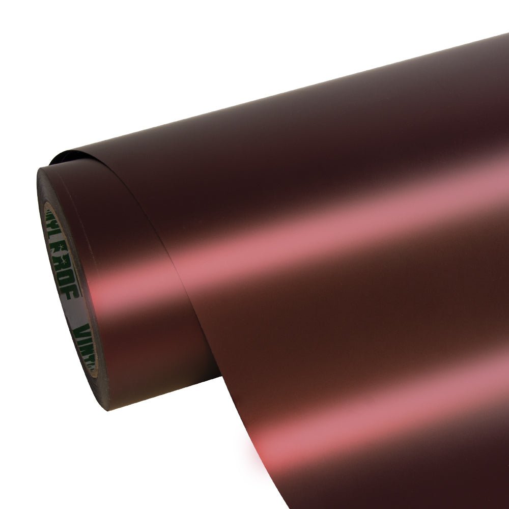 Satin Chrome Chocolate Cosmos Red Vinyl Wrap - Motyle