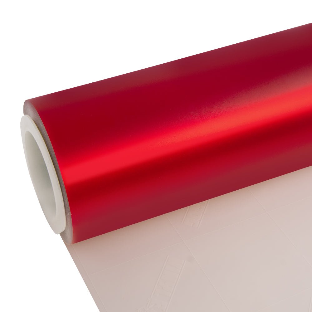 Satin Chrome Prismatic Red Vinyl Wrap - Motyle