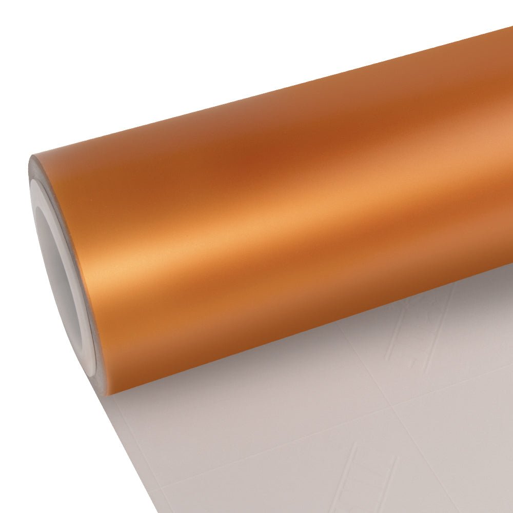 Satin Chrome Silk Bronze Orange Vinyl Wrap - Motyle